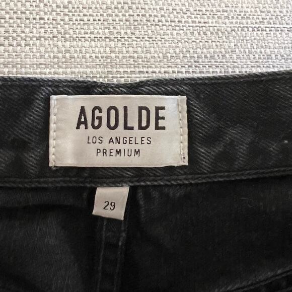 AGOLDE Jamie High Rise Distressed Black Jeans in Plume Size 29 - Picture 6 of 7